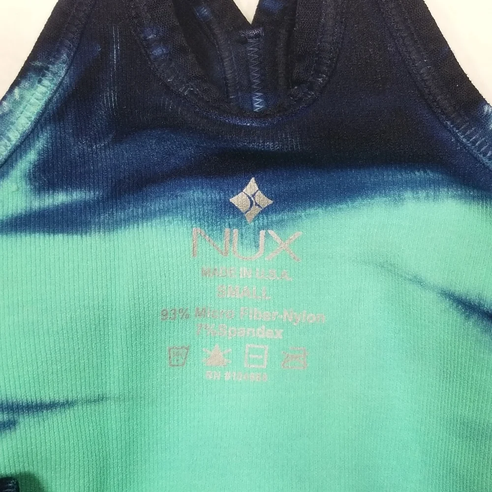 Womens Nux Newly Charmed Tank Magic Mint Blue Racerback Tank Tie Dye Small - Picture 8 of 8